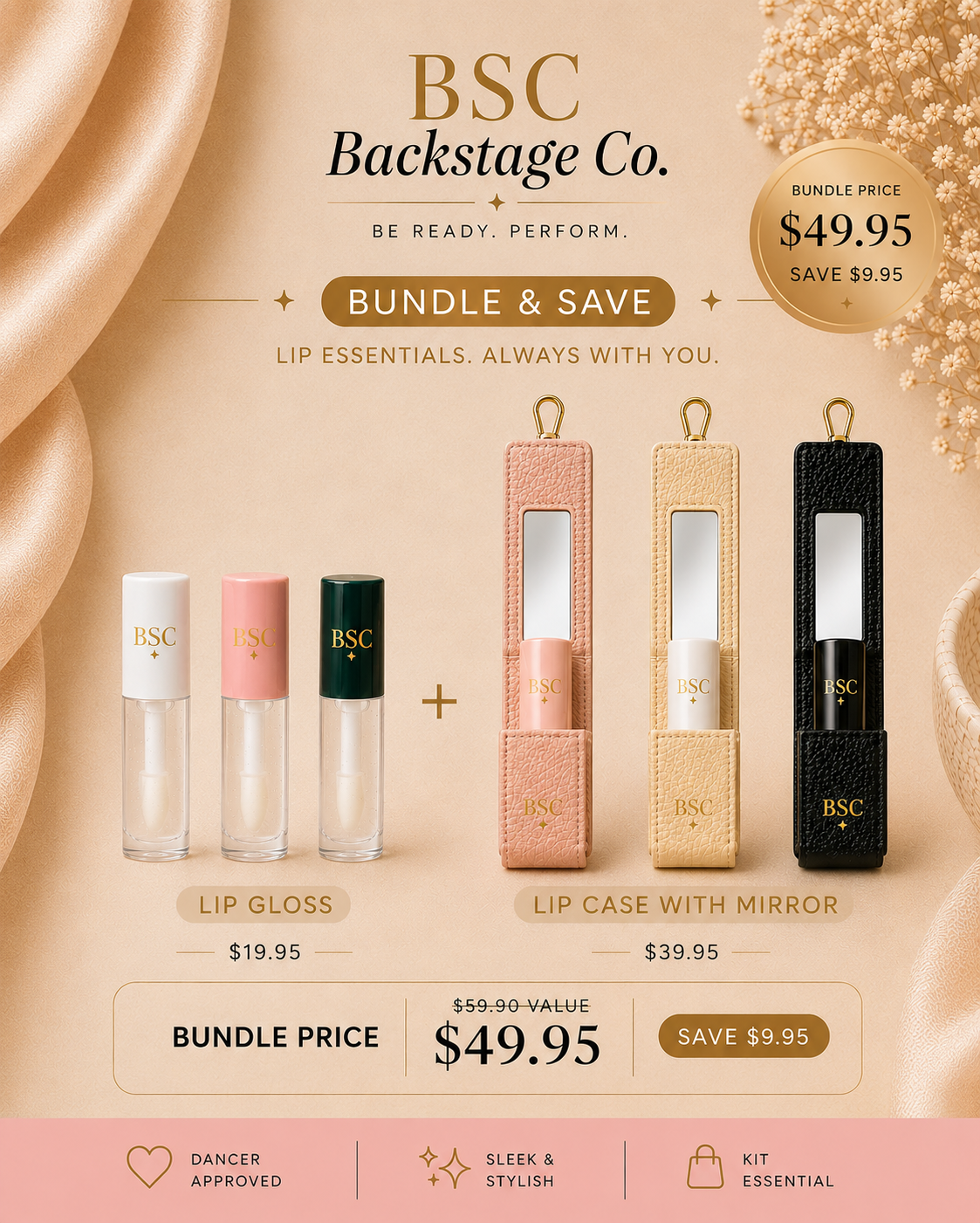 BSC Signature Lip Gloss + Mirror Case Bundle™