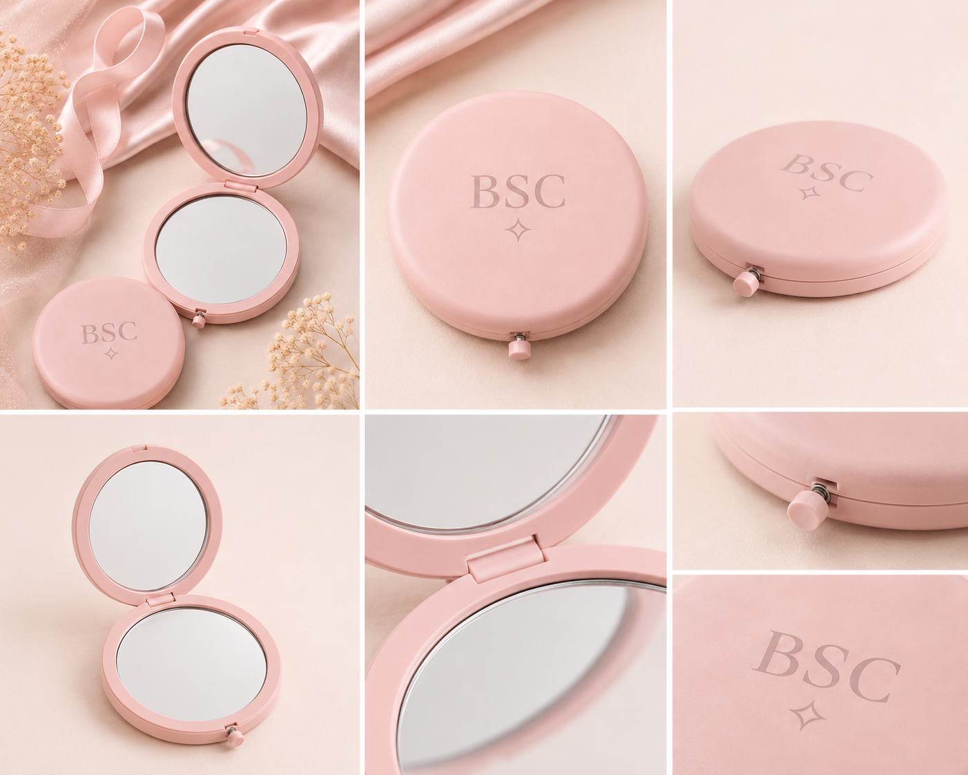 BSC Signature Ballet Pink Metal Compact Mirror